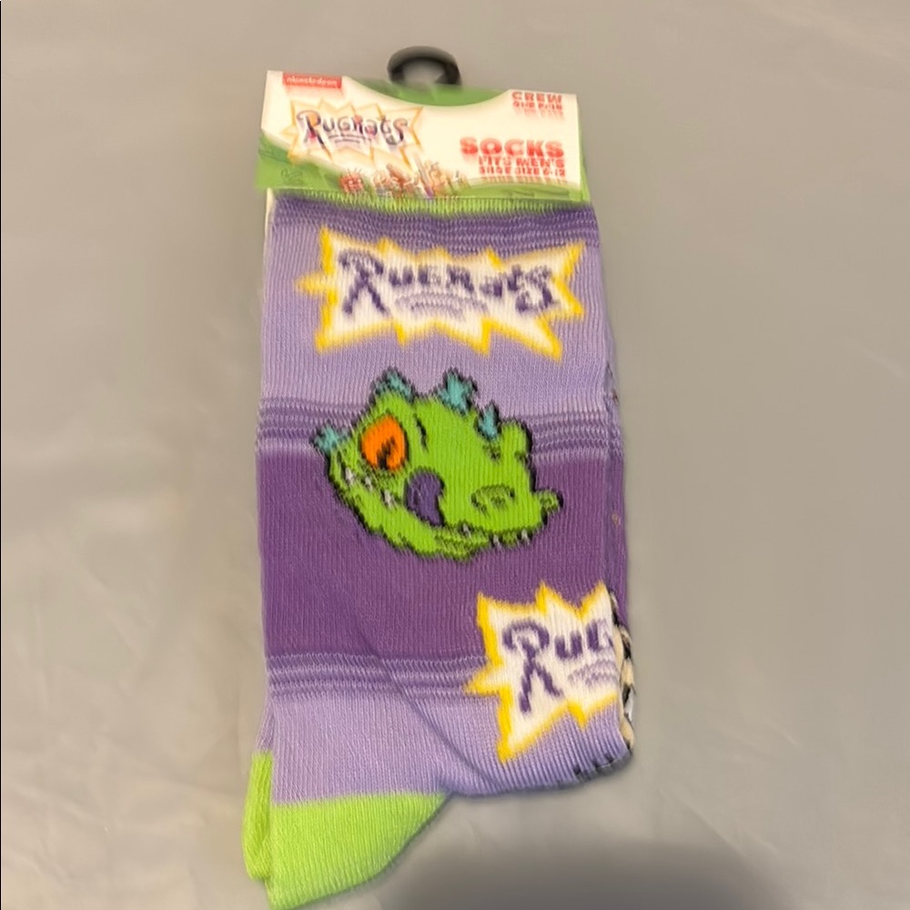 Nickelodeon Rugrats Purple and Green Socks